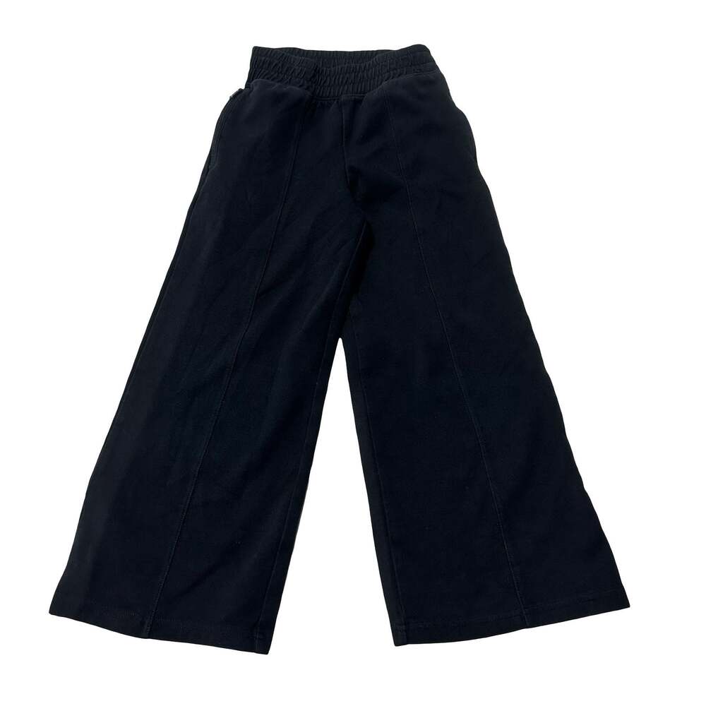Old Navy Active Girls Dynamic Fleece High-Rise Wide Leg Pants Black Size S 6-7
